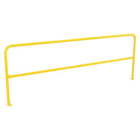 Vestil Steel Pipe Safety Railing with Welded Baseplate 10 Ft. Length Yellow VDKR-10-BP-YL